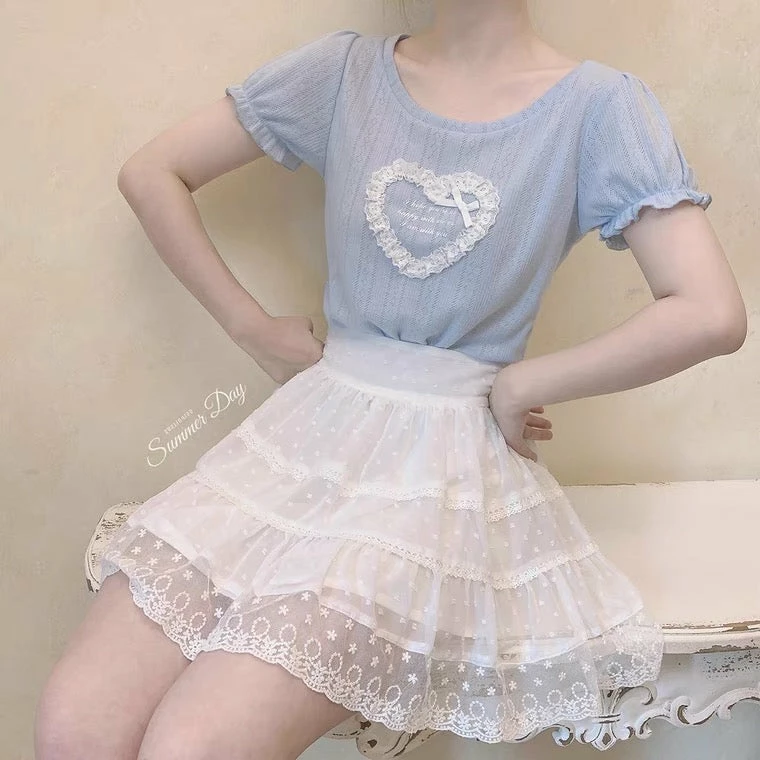 EverythingCuteClub Lace Heart T-shirt 3 EverythingCuteClub Lace Heart T-shirt