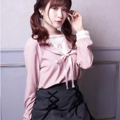 EverythingCuteClub My Melody Kuromi Navy Blouse Shirt Top