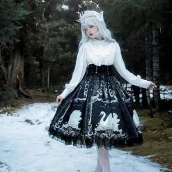 EverythingCuteClub The Death Of Swans SK Midi Dress Bottom