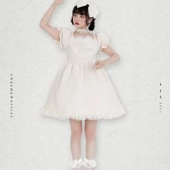 EverythingCuteClub Black Choco Cream Waffle Dolly Dress One Piece Dress 30 EverythingCuteClub Black Choco Cream Waffle Dolly Dress One Piece Dress