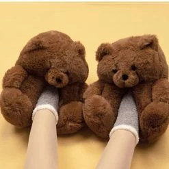EverythingCuteClub Bear Fluffy Slipper Indoor