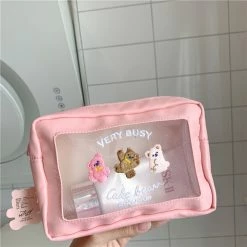 EverythingCuteClub Bear Makeup Bag Travel Bag