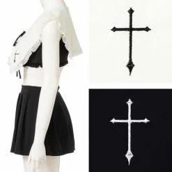 EverythingCuteClub Top Cross Sailor Collar Swimsuit Set