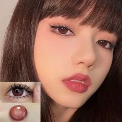 EverythingCuteClub Ginomii Red Wine Truffle Silicone Hydrogel Contact Lens Cosplay Lens Cosplay Accessories
