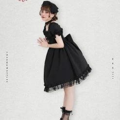 EverythingCuteClub Black Choco Cream Waffle Dolly Dress One Piece Dress 35 EverythingCuteClub Black Choco Cream Waffle Dolly Dress One Piece Dress