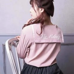 EverythingCuteClub My Melody Kuromi Navy Blouse Shirt Top