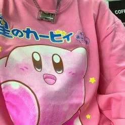 EverythingCuteClub Top Kirby Sweatshirt Pull Over Oversize