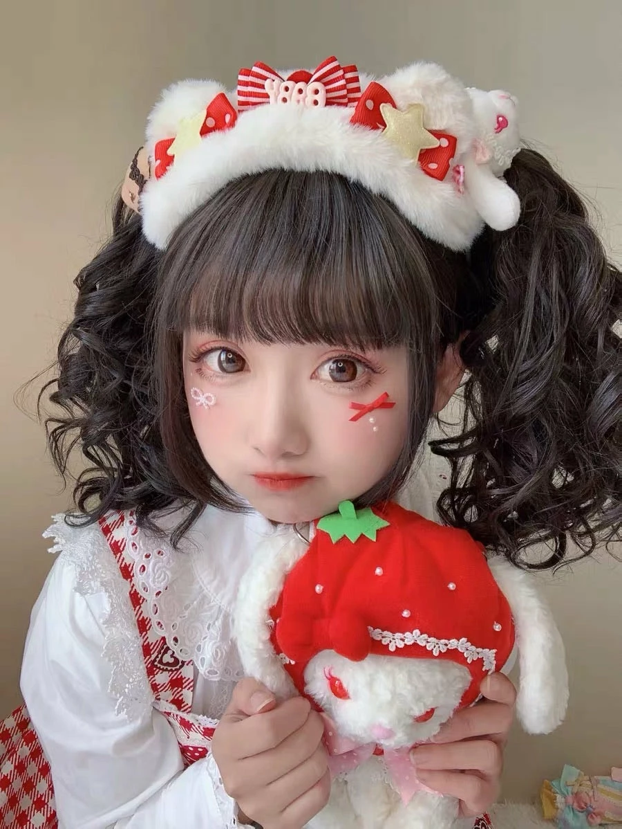 EverythingCuteClub Lolita Accessories Hair Band Fleece Bear Ear 4 EverythingCuteClub Lolita Accessories Hair Band Fleece Bear Ear