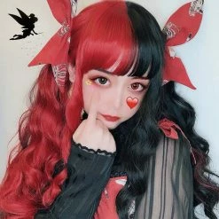 EverythingCuteClub Black Red Hair Wigs