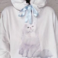 EverythingCuteClub Soft Kitty Pull Over / With Fur Oversized Top
