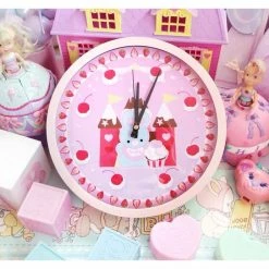 EverythingCuteClub Strawberry Rabbit Clock
