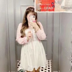 Petiti Fifi Soft Girl White Swan Plus Size Dress