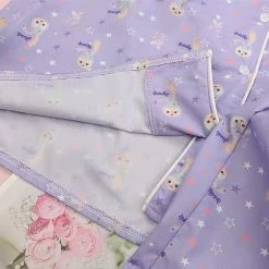 EverythingCuteClub Top Stellou Purple Pyjamas Short Sleeve Shorts Lounge Set