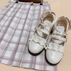 EverythingCuteClub Meiruru Leather Shoes Low Heel Sheep Puff Accessories 25 EverythingCuteClub Meiruru Leather Shoes Low Heel Sheep Puff Accessories