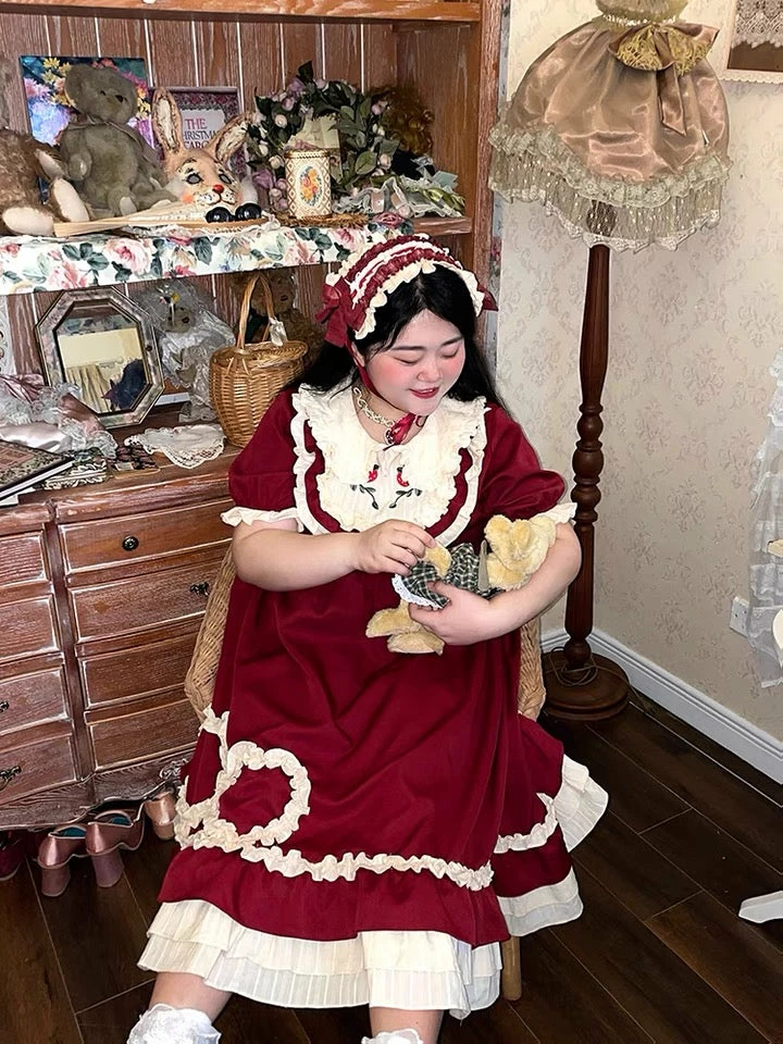 EverythingCuteClub Plus Size Cotton Candy Girl Two Hearts Red Dress 7 EverythingCuteClub Plus Size Cotton Candy Girl Two Hearts Red Dress