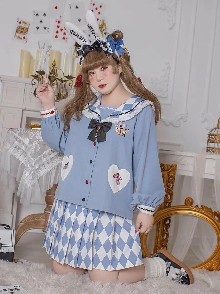 EverythingCuteClub Plus Size More Kawaii Alice Seifuku Tops / Skirt 6 EverythingCuteClub Plus Size More Kawaii Alice Seifuku Tops / Skirt