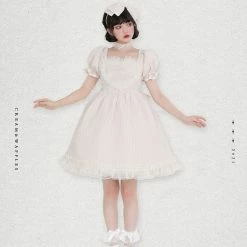 EverythingCuteClub Black Choco Cream Waffle Dolly Dress One Piece Dress 23 EverythingCuteClub Black Choco Cream Waffle Dolly Dress One Piece Dress