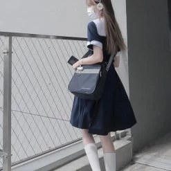 EverythingCuteClub Dress + Rompers Pre-order Sanrio Collaboration 2021 SS Cinnamoroll Short Sleeve Seifuku Dress