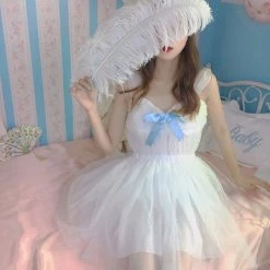 EverythingCuteClub Escape Princess White Tulle Dress Dress + Rompers