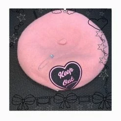 EverythingCuteClub Handmade Pinky Skeleton Berets / Hair Pin