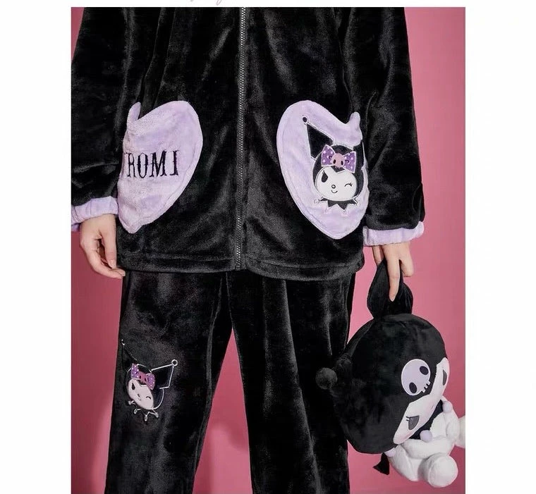 EverythingCuteClub Sanrio Collaboration Kuromi Pyjamas Pajamas Set Fleece Cozy And Warm Top 5 EverythingCuteClub Sanrio Collaboration Kuromi Pyjamas Pajamas Set Fleece Cozy And Warm Top