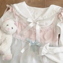 EverythingCuteClub Lolita Blouse Doll Collar / Navy Style Collar Top