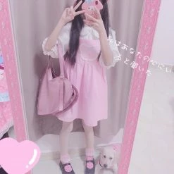 EverythingCuteClub Dress + Rompers Baby Heart Strap Dress