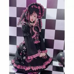 EverythingCuteClub Harajuku Style Dark Goth Loli Bunny Set Top