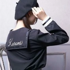 EverythingCuteClub My Melody Kuromi Navy Blouse Shirt Top