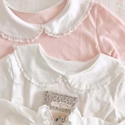 EverythingCuteClub Lolita Blouse Doll Collar / Navy Style Collar Top