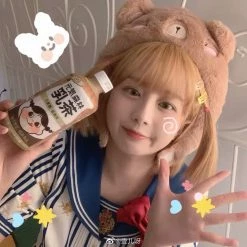 EverythingCuteClub Bear Hat / Bear Chain Bag