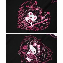 EverythingCuteClub Crop Top Kuromi / My Melody Pattern