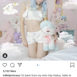 EverythingCuteClub Lingerie + Panties + Sleepwear + Socks Cinnamoroll Bralettes + Pumpkin Pants (bottom) Set Lingerie