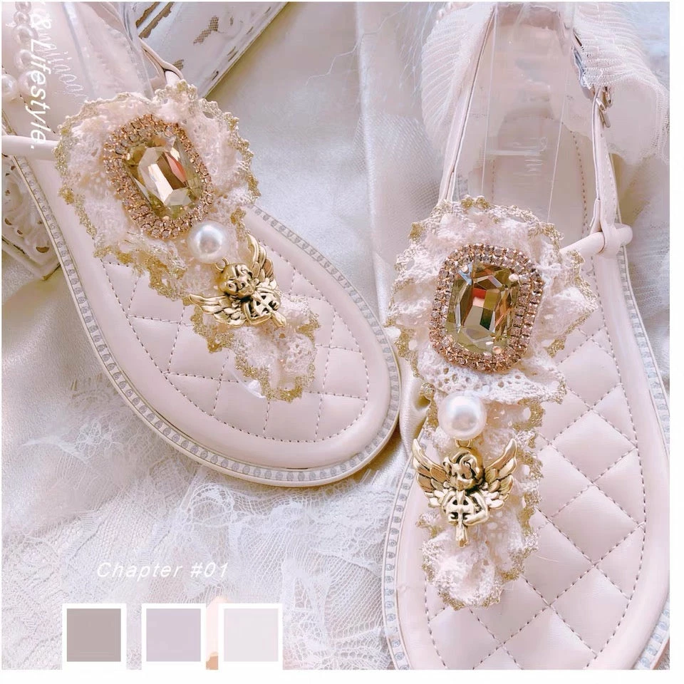 EverythingCuteClub Angel Flat Sandals Handmade Shoes 6 EverythingCuteClub Angel Flat Sandals Handmade Shoes