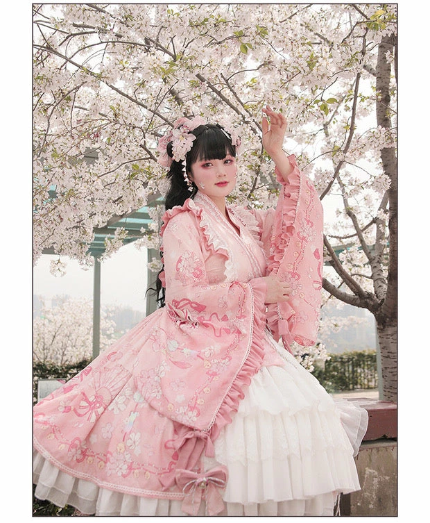 EverythingCuteClub Top The Melody Of Sakura Plus Size Lolita Fashion Kimono Style 5 EverythingCuteClub Top The Melody Of Sakura Plus Size Lolita Fashion Kimono Style