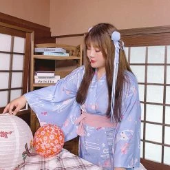 EverythingCuteClub Dress + Rompers Kimono Style Dress Rabbit Plus Size