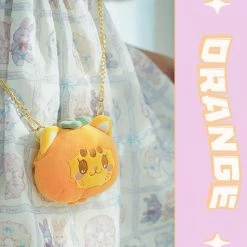 EverythingCuteClub Tangerine Cat Plushies Bag (you Can Change Its Clothes)