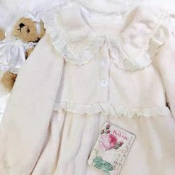 EverythingCuteClub Cookies Bubble Fleece Lace Pyjamas Set Lingerie + Panties + Sleepwear + Socks