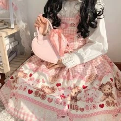 Baby Face Accessories Heart Shape Ribbon Mini Handbag Crossbody Bag