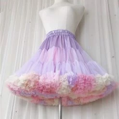 EverythingCuteClub Rainbow Colour Bustle / Underskirt /hoop Skirt For Lolita Dress Lolita Model Anran Recommend Style