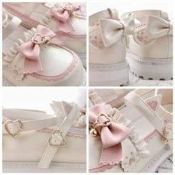 EverythingCuteClub Cats’ Tea Party Lolita Shoes Round Toes