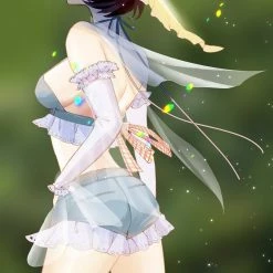 EverythingCuteClub Jeans Blue Crop Camisole Shorts Red Checked Ribbon Top