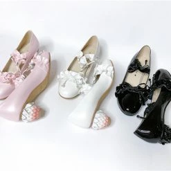 EverythingCuteClub Strawberry Low Heel Pump Shoes Accessories