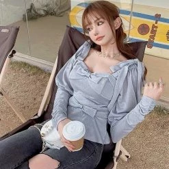 EverythingCuteClub Oxygen Girl Soft Spring Top Blouse