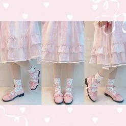 EverythingCuteClub Meiruru Leather Shoes Low Heel Sheep Puff Accessories 35 EverythingCuteClub Meiruru Leather Shoes Low Heel Sheep Puff Accessories