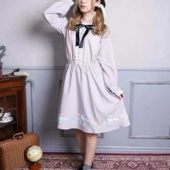 EverythingCuteClub Spring 2021 My Melody / Cinnamoroll / Kuromi Off Shoulder Rabbit Ear Dress Dress + Rompers