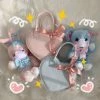 Baby Face Accessories Heart Shape Ribbon Mini Handbag Crossbody Bag
