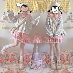 EverythingCuteClub Colourful Bear Cardigan