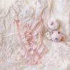 EverythingCuteClub The Dream Of White Peach Lace Lingerie Babydoll Lingerie + Panties + Sleepwear + Socks