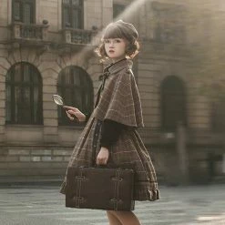 EverythingCuteClub Little Detective British Lolita No Sleeve Dress JSK / Cape Dress + Rompers